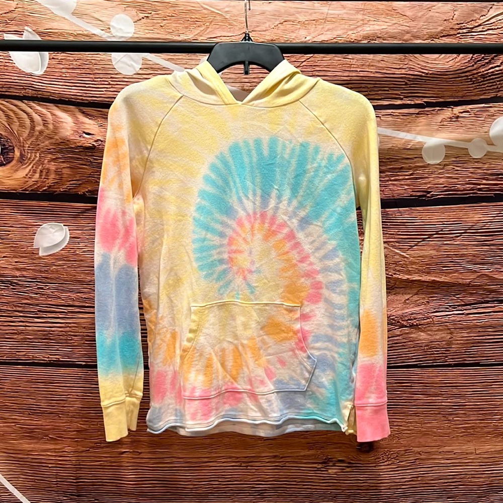 OLD NAVY GIRLS LONG SLEEVE TIE-DYE HOODIE